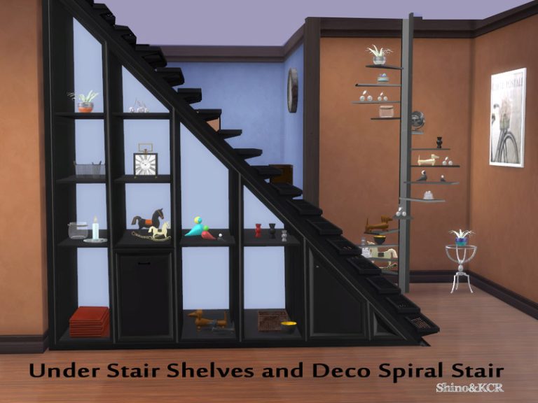 Under Stair Shelves and Deco Spiralstair - The Sims 4 Catalog