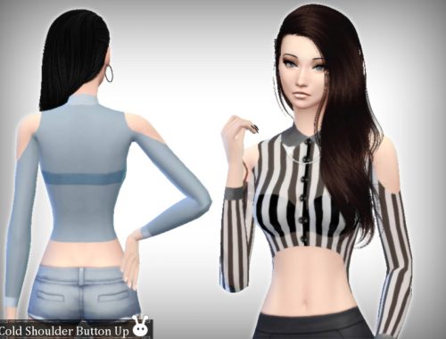 Cold Shoulder Button Up