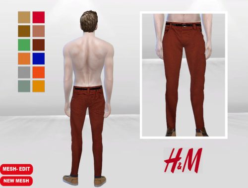 Skinny Legs Belted Chinos