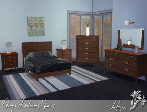 Ebony Bedroom Sims 4