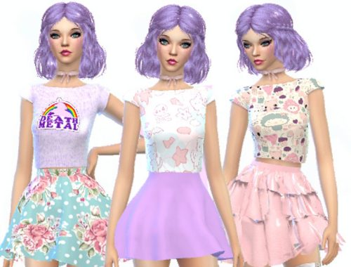 Pastel Gothic Crop Top Pack Two