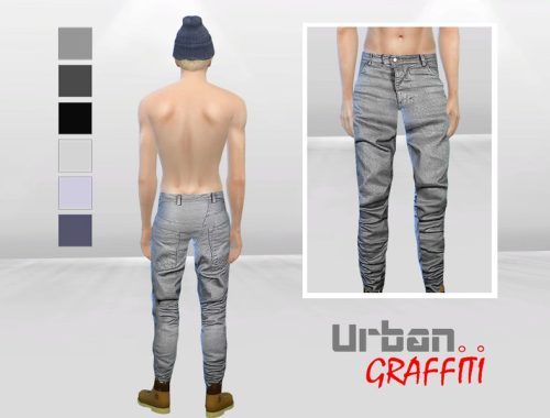 Asymmetrical Wax Coated Pants