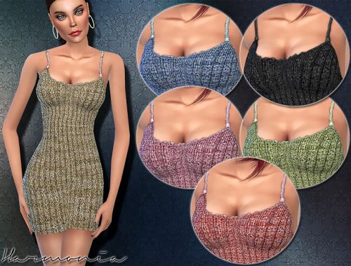 Asymmetrical Strap Knit Dress