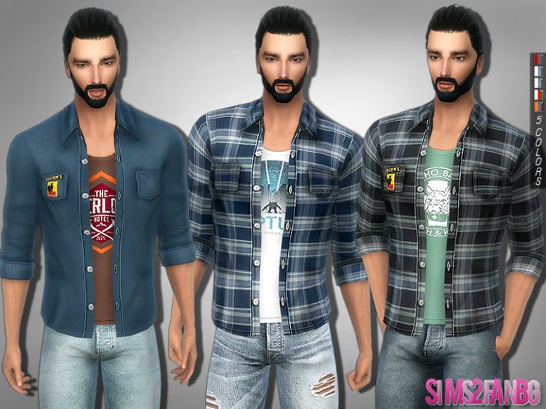 295 - Plaid shirt - The Sims 4 Catalog