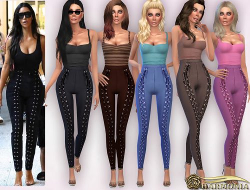 Basic Tank / Lace-Up Front Pants