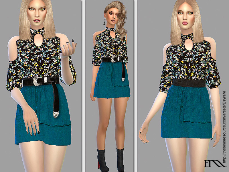 Poppy Floral Dress - The Sims 4 Catalog