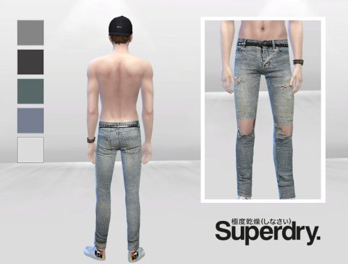 Moon Rocket Destroyed Denim Jeans