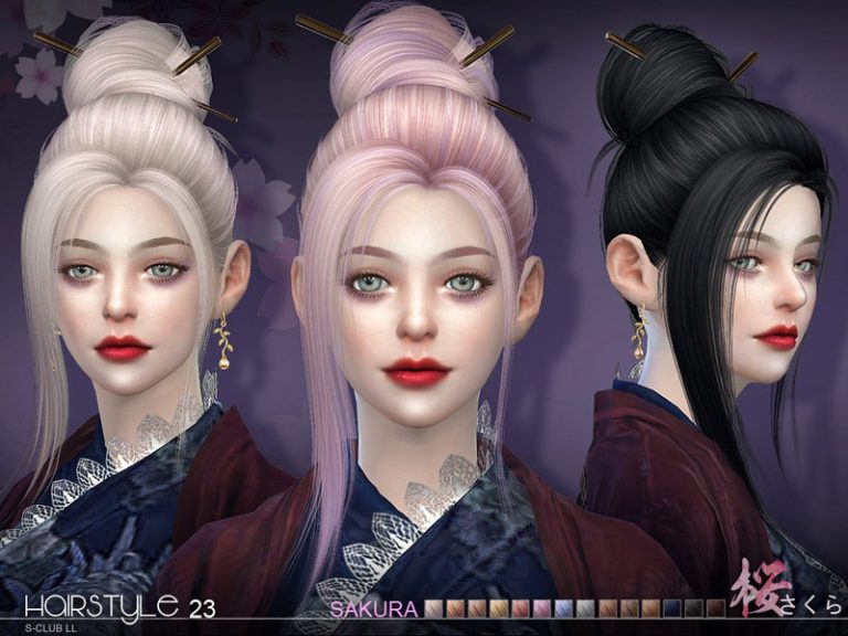 sclub ts4 hair Sakura n23 - The Sims 4 Catalog