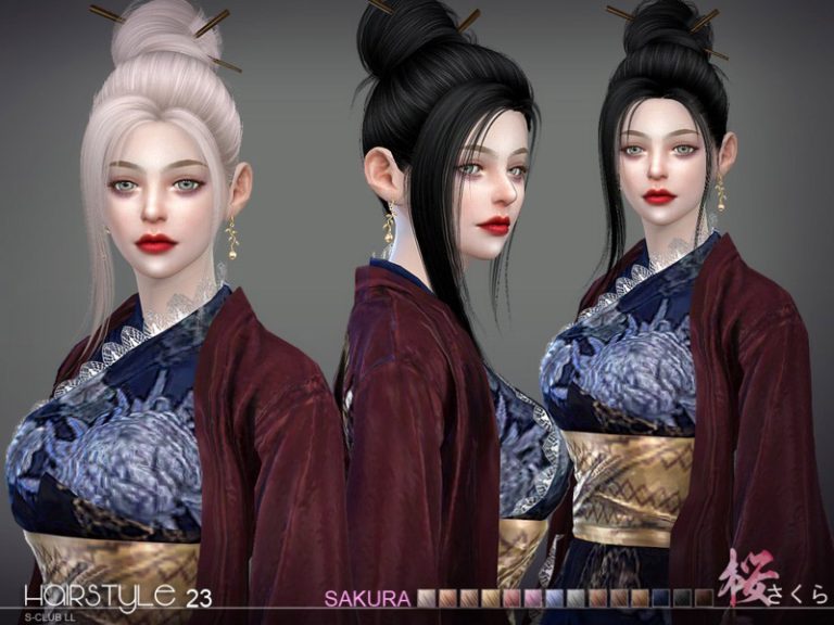 sclub ts4 hair Sakura n23 - The Sims 4 Catalog