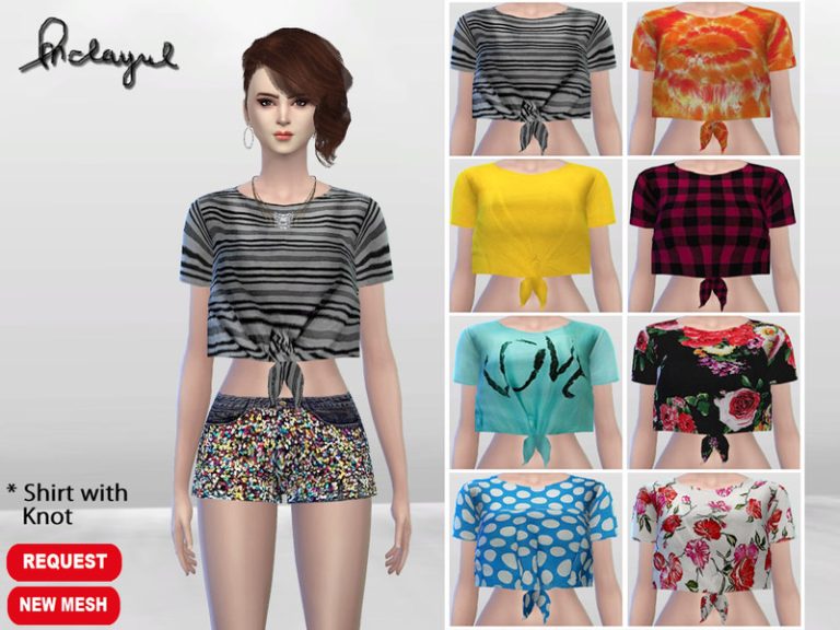 Upton Knot Shirt (Request) - The Sims 4 Catalog