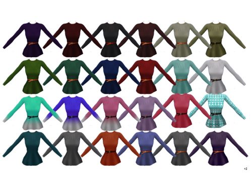 Set54- Belted Peplum Spring Top