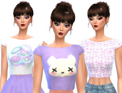 Pastel Gothic Crop Tops Pack Three