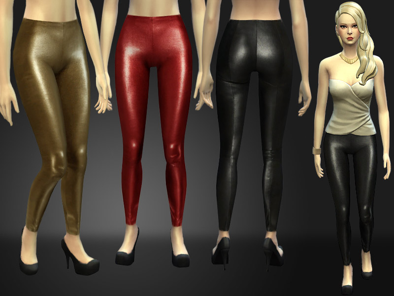 Stretch Leather Skinny Pants - The Sims 4 Catalog