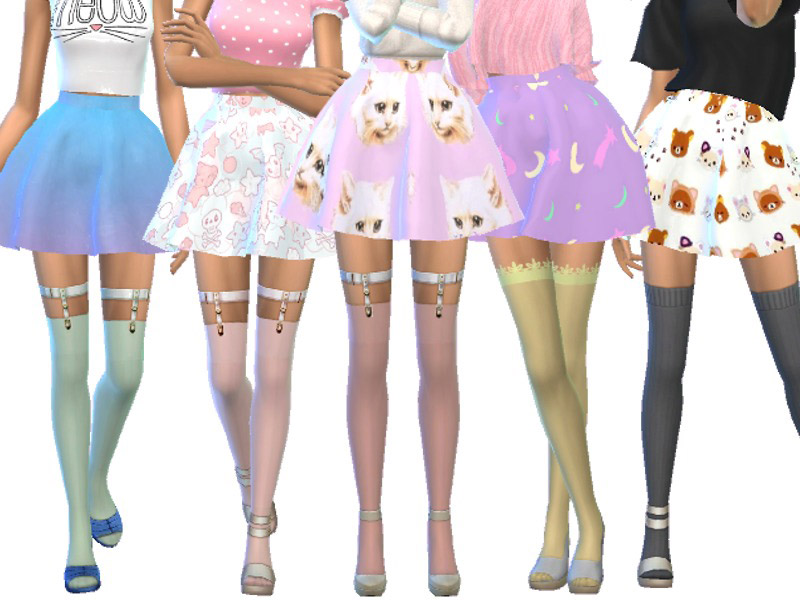 Pastel Gothic Skirts - mesh needed - The Sims 4 Catalog