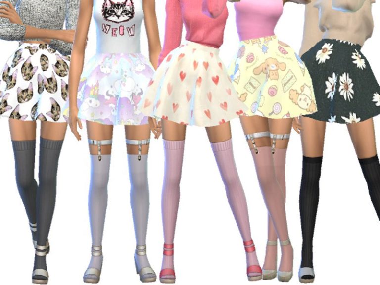 Pastel Gothic Skirts - mesh needed - The Sims 4 Catalog