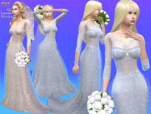 Sweet Lace & Organza Wedding Gown