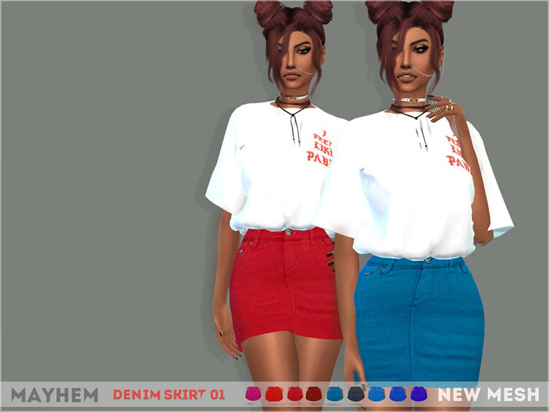 Denim Skirt 01 - The Sims 4 Catalog