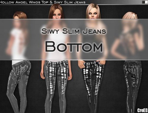 Hollow Out Angel Wings Top and Siwy Slim Jeans