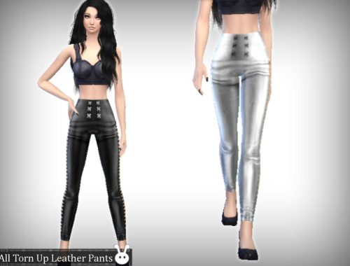 All Torn Up Leather Pants