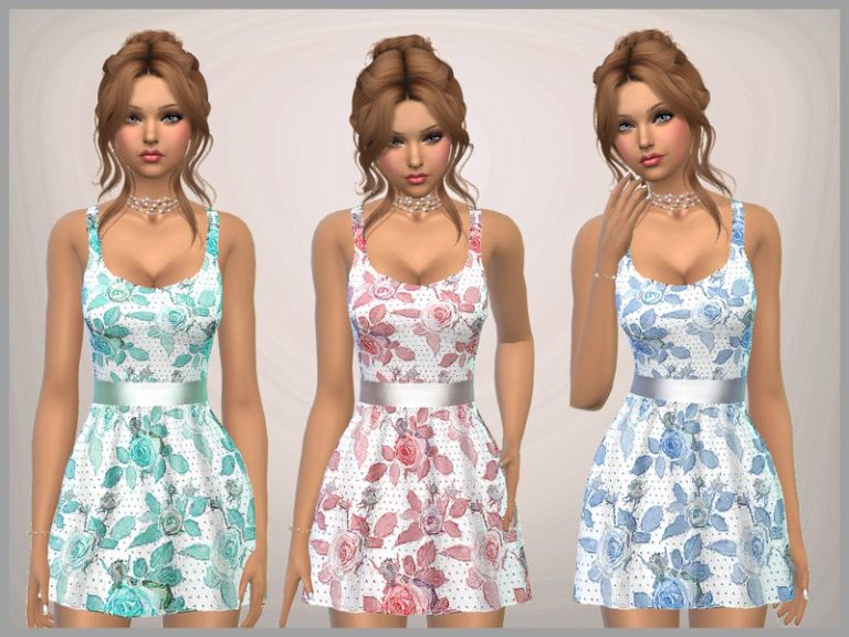 Floral Print Dress - The Sims 4 Catalog