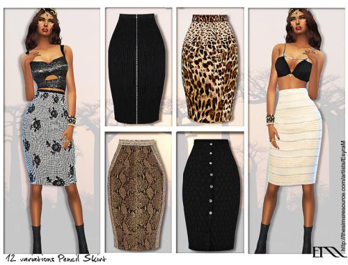 Collection Print Pencil Skirt