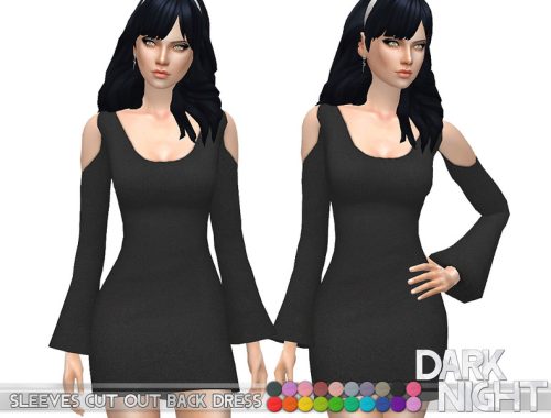 Sleeves Cut Out Back Dress