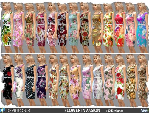 Dress Flower Invasion (32 Designs - 1 File)
