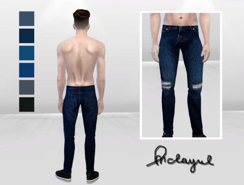 Scarred Knee Denim Jeans