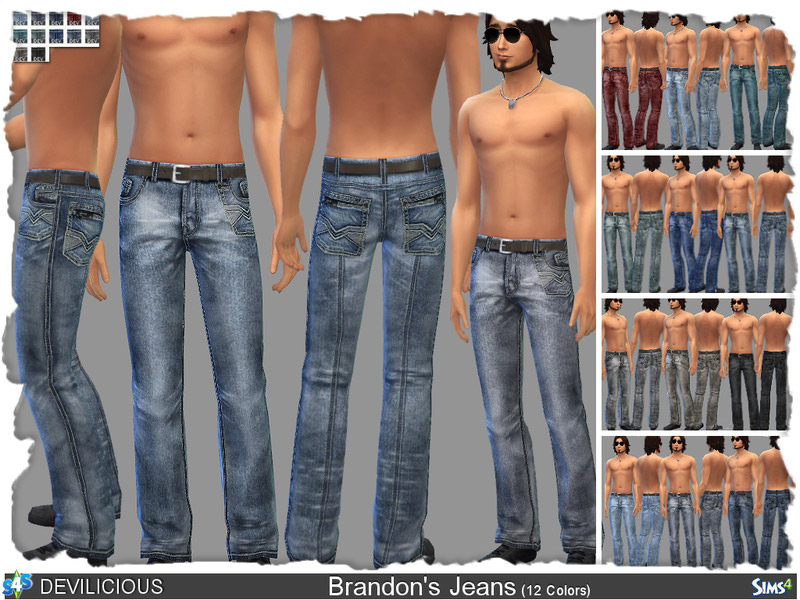 Brandons Jeans (12 Colors) - The Sims 4 Catalog