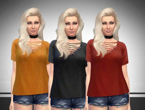 Grunge Lace Up Tshirt - Outdoor Retreat needed