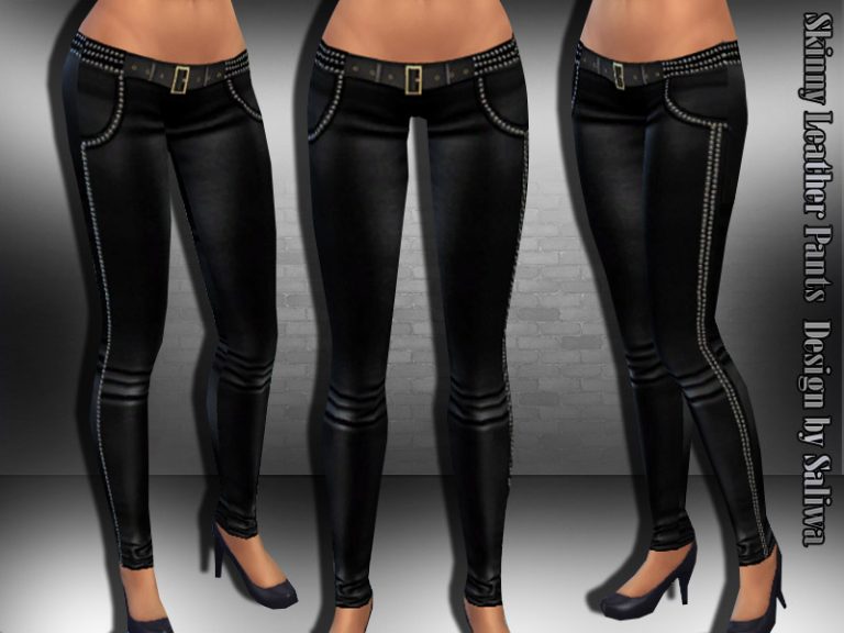 Skinny Leather Punk Pants - The Sims 4 Catalog