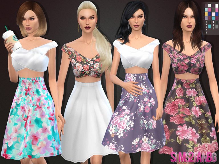 42 - Spring Floral Long Skirt set - The Sims 4 Catalog