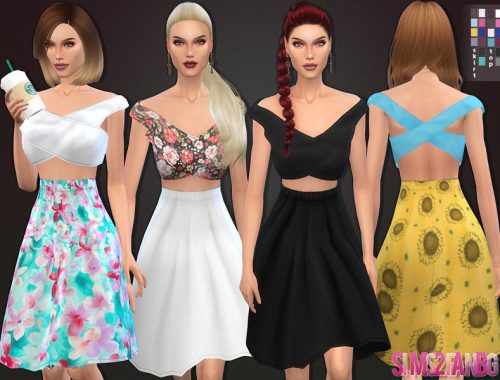 42 - Spring Floral Long Skirt set