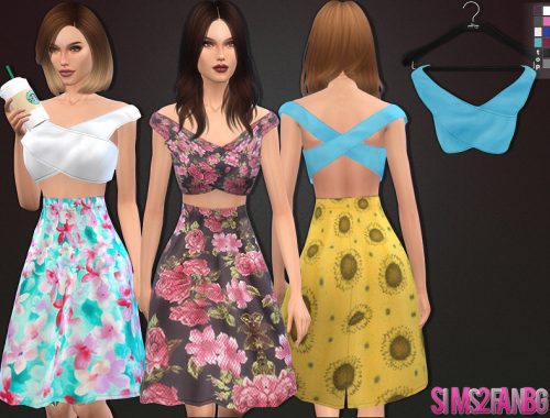 42 - Spring Floral Long Skirt set