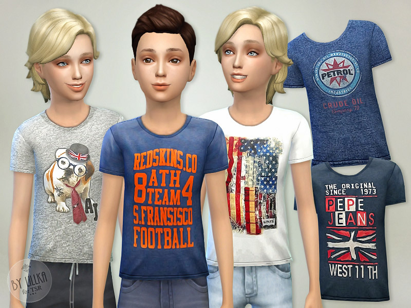 T- Shirt Collection for Boys P06 - The Sims 4 Catalog