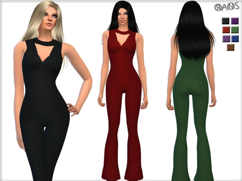 Flare Lurex Jumpsuit - The Sims 4 Catalog