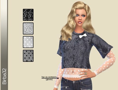 Winter short sweater and lace top