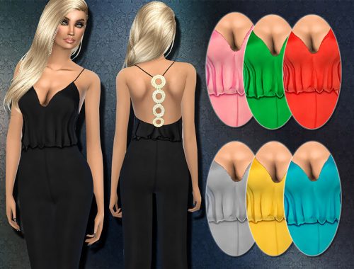 Embellished T-bar Back Silk Jumpsuit
