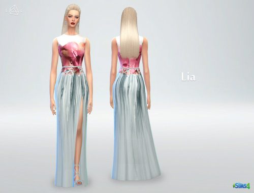 Floral printed gown set