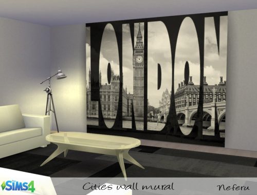 Cities wall mural