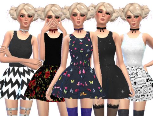Pastel Gothic Mini Dresses
