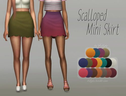Trillyke - Scalloped Mini Skirt