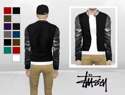 Metallic Leather Bomber Jacket