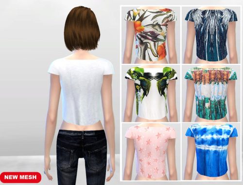 Hanging Crop Top Tees