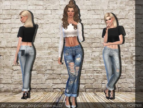 Designer Embellished Boyfriend Jeans