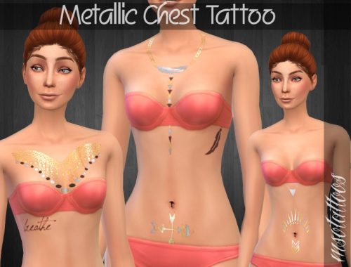 Metallic Chest Tattoo