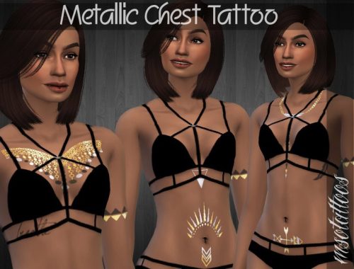 Metallic Chest Tattoo