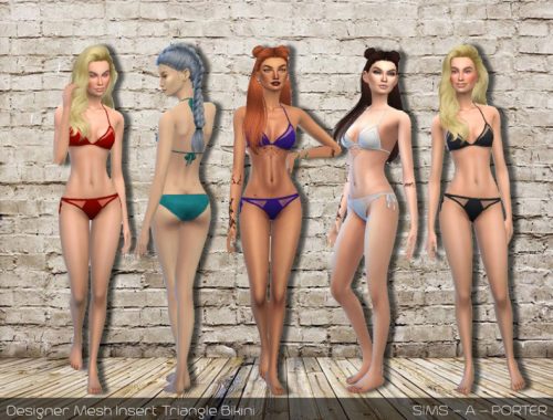 SimsAPorter Designer Mesh Insert Triangle Bikini