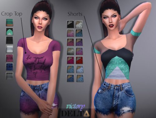 DELTΔ - SET - Crop tops and shorts