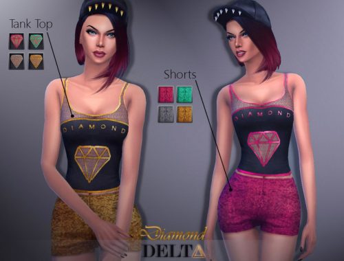 DELTΔ - SET - Crop tops and shorts